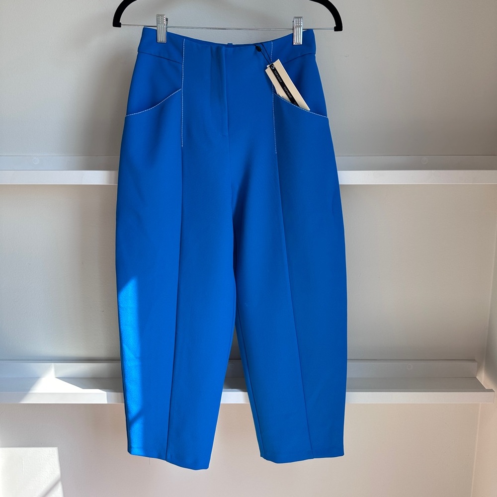 Topshop Cropped Barrel Dress Pants, Size 4